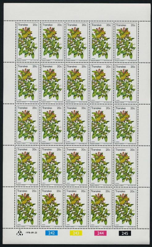 Transkei 28-31 Sheets MNH Fruit, Berries, Flowers