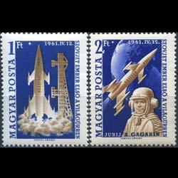 HUNGARY 1961 - Scott# 1381-2 Space-Gagarin Set of 2 NH