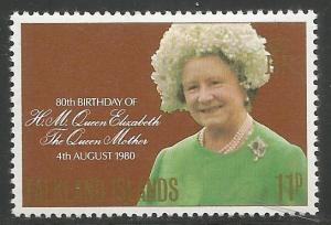 FALKLAND ISLANDS  305  MNH,  QUEEN ELIZABETH 80TH BIRTHDAY