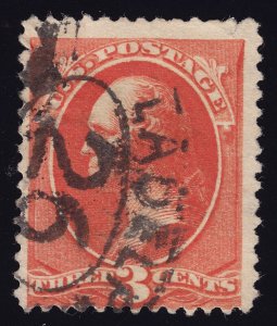 US Scott 214 Used 3 cents Washington Vermillion 1887 Lot AC5002 bhmstamps