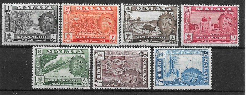 MALAYA SELANGOR SG129/35 1961-2 DEFINITIVE SET MTD MINT