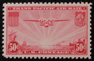 U.S. Mint Stamp Scott #C22 50c Air Mail, Superb. Never Hinged Post Office Fresh!