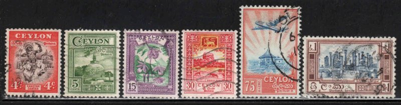 Ceylon # 307-12 ~ Cplt Set of 6 ~ Used