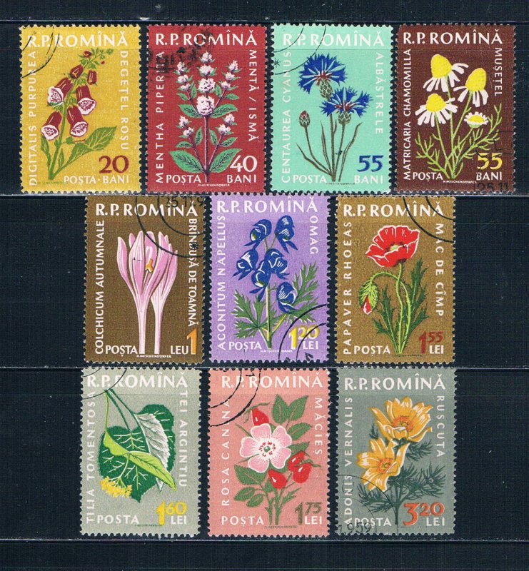 Romania 1298-1307 Used set Flowers 1959 (R0811)