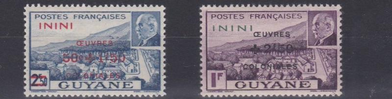 FRENCH COLONIES ININI 1944  OEUVRES COLONIAL  SET   MH 