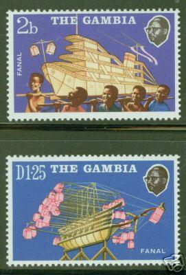 Gambia Scott 282-3  MNH** Lighted Boat Models CV $1