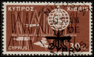 Cyprus 205 - Used - 30m Mosquito / Malaria Eradication (1962) (cv $0.50) +