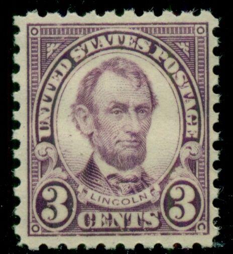 US #584 3¢ Lincoln, p. 10, og, NH, VF, Scott $62.50