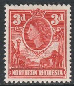 Northern Rhodesia Scott 65 - SG65, 1953 Elizabeth II 3d MH*