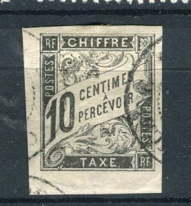 FRANCE; 1890s classic Imperf Postage Due issue fine used 10c. value