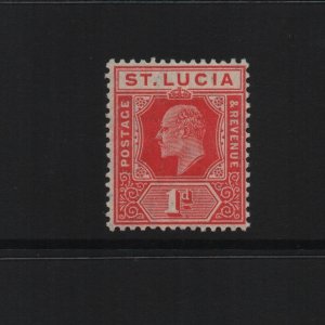 St Lucia 1907 sg67 1d MCA watermark - ordinary paper unmounted mint