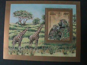 ​BENIN-1995-PROTECTING WILD ANIMALS-MNH S/S VERY FINE- WE SHIP TO WORLDWIDE