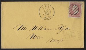 US 1865 LEE MASS CIVIL TO WARE MASS NEAT CANCEL