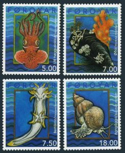 Faroe 409-412,MNH. Marine life 2002.Mollusks,shell.