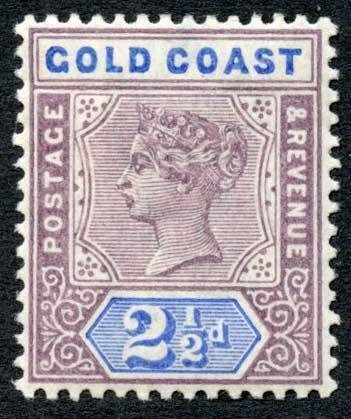 Gold Coast SG28 2 1/2d Dull Mauve and Ultramarine M/M Cat 10 pounds 