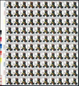 1729, MNH 13¢ Pre Printing Paper Fold Freak Error In Sheet of 100 * Stuart Katz