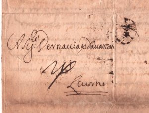 GB HISTORIC MERCHANT LETTER Cover London FRANCHES 1699/1700 Livorno Italy MAX100