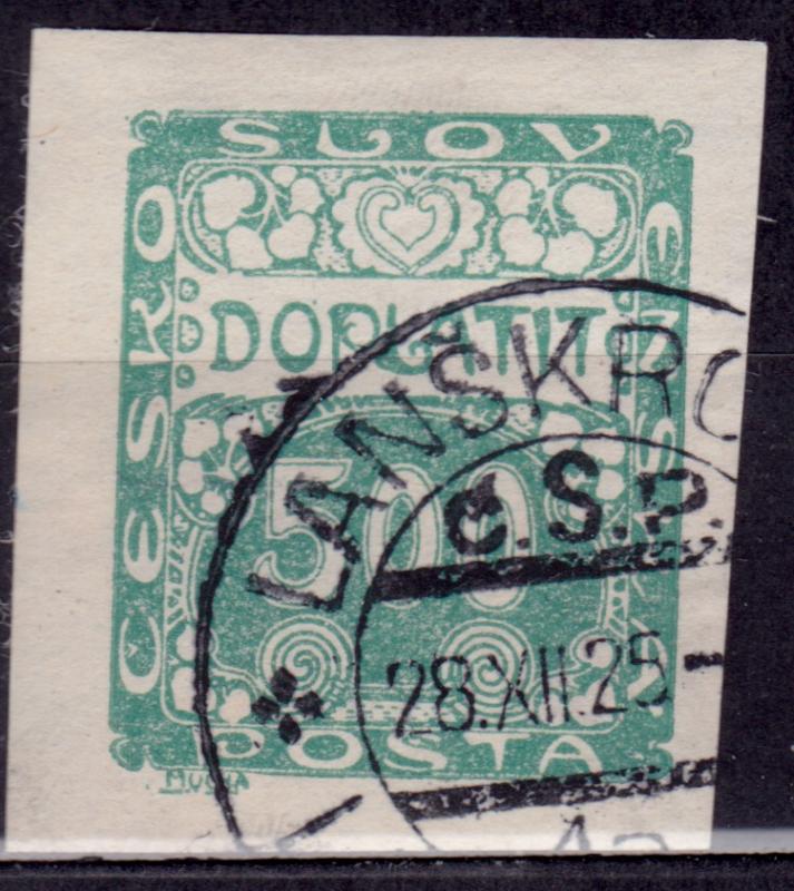 Czechoslovakia 1919, Postage Due, 500h, imperf. used
