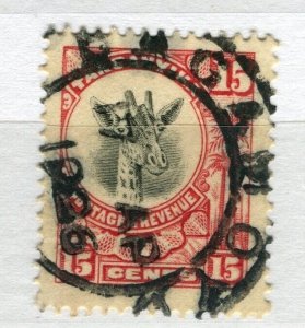 TANGANYIKA; 1922 early Giraffe issue used Shade of 15c. value, fair Postmark