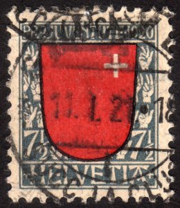 1920, Switzerland 7 1/2+5c, Used, Sc B15