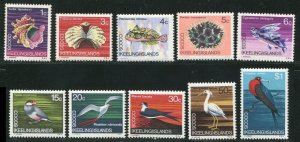 Cocos Islands 1969 Sc 8-19 Birds Fish Shells CV $9