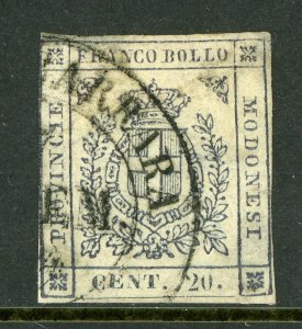 Italy 1852 Modena 20¢ Scott #12 VFU D435 ⭐⭐⭐⭐⭐ 