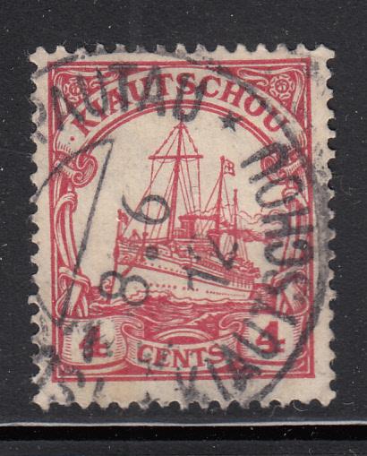 Kiauchau 1907 used Scott #35 4c Kaiser's Yacht 'Hohenzollern' CDS 