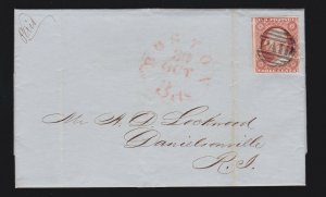 US 10 or 10a 1851 Issue 3c Washington Orange Brown on Cover (-003)