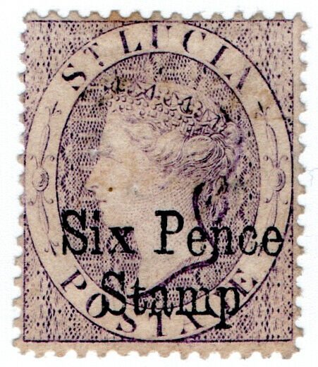 (I.B) St Lucia Revenue : Duty Stamp 6d