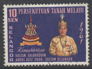 Malaya Selangor Scott 113 - SG128, 1961 Coronation 10c used