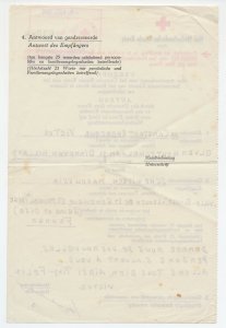  Red Cross correspondence form 1941 WWII The Netherlands - France 