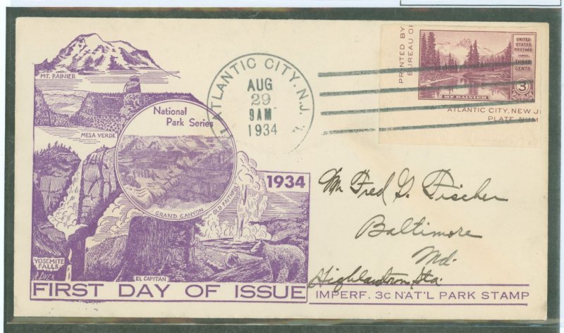 United States #750a On Cover