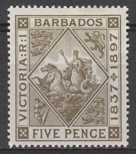 BARBADOS 1897 QV JUBILEE 5D