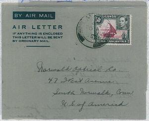 34853 - KENYA  KUT -  POSTAL HISTOR - : AIR LETTER to USA - 1953  MOSHI