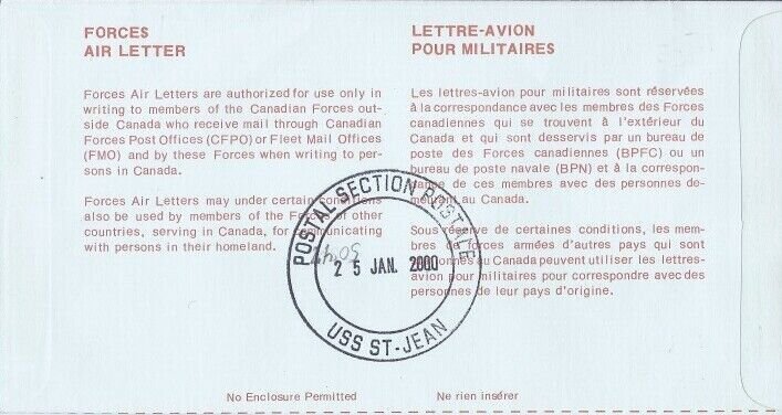 CANADA - UN - Operation Echo - Task Force Aviano - Airletter 2001