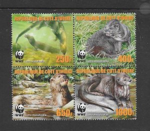 IVORY COAST  WWF OTTER MNH