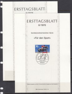 Ersttagsblatt 3/78 Scott B547-8  -Sports Federation