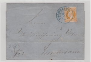 Germany Hanover, 1861, Scott 22/Mi 16, 3g yellow Cover (Großefehn to Amsterdam) 