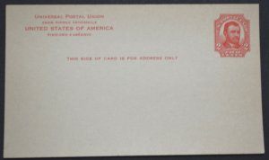 1911 US Sc. #UX25 postal card, 2 cent, mint, very good condition