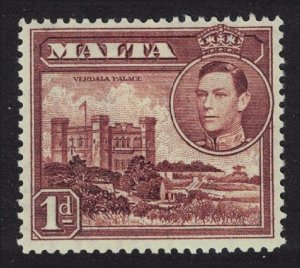 Malta Verdala Palace 1d brown 1938 MH SG#219