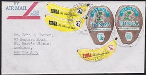 TONGA 1973 commercial cover to NZ - nice self adhesives franking...........B2546