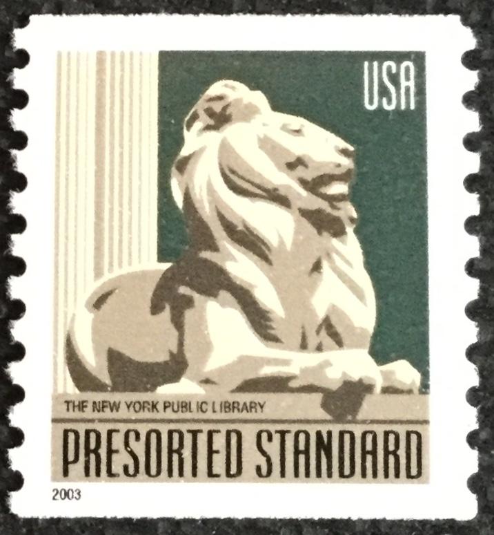 US #3769 MNH Coil Single NY Public Library Lion SCV $.25