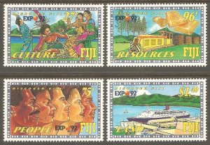 FIJI Sc# 657 - 660 MNH FVF Set of 4 Culture People Resources Seville Expo 1992