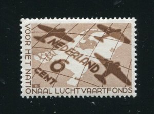 Netherlands B81 Map, DC-3 Planes, Aviation Tax Semi Postal MH Stamp 1935