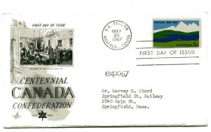 1324 Canada Confederation, ArtCraft (United Air Lines),  FDC