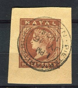 NATAL; 1890s-00s classic QV issue used POSTAL STATIONARY Postmark PIECE