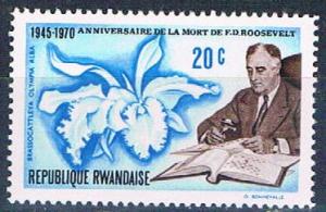 Rwanda 381 Unused FDR Orchid (R0385)+