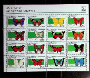 NICARAGUA Sc 1984 NH MINISHEET OF 1994 - BUTTERFLIES - (CT5)