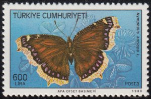 Turkey 1988 MNH Sc #2424 600 l Nymphalis antiopa Butterflies