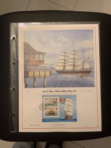 Isle of Man Manx Sailing ships (II)  FDC panel big size, plastic holder